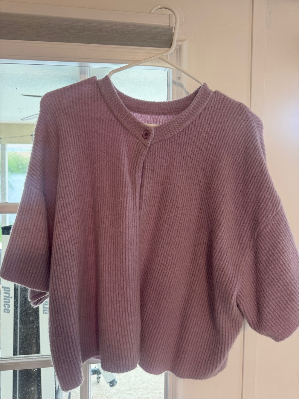 Daily Drills Knit Sweater - one button, Lavender